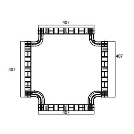 FIBRE CABLE TRAY HORIZONTAL CROSS 360w
