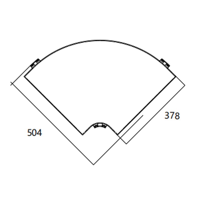 FIBRE CABLE TRAY HORIZONTAL BEND COVER 90° 240w
