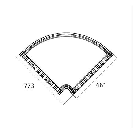 FIBRE TRAY ELBOW 90deg 600w