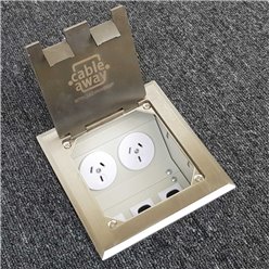 Floor Outlet Box 2 Power Stainless Steel Flush 145 Series