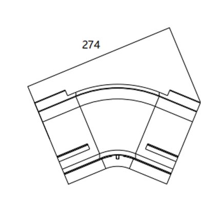 FIBRE CABLE TRAY 45deg VERTICAL EXTERNAL RISER 360w
