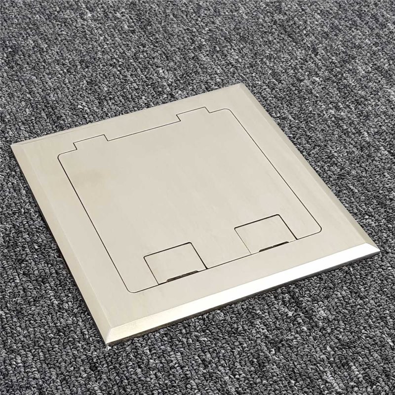 Floor Outlet Box 2 Power Stainless Steel Flush 145 Series