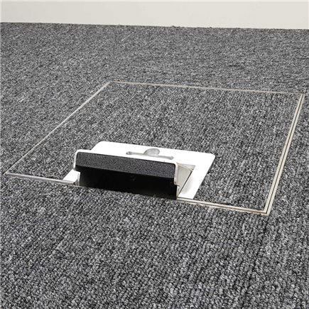 2 Power 4 Data Stainless Steel 19mm Recessed Lid  Floor Outlet Box