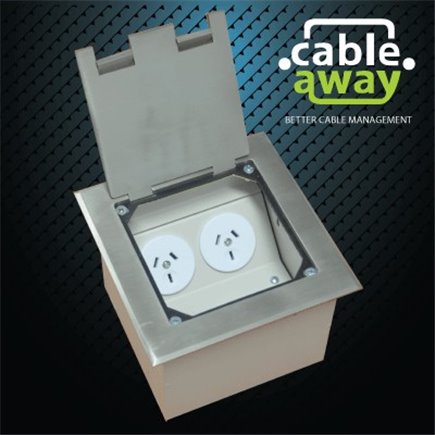 Floor Outlet Box 2 Power Stainless Steel Flush 145 Series