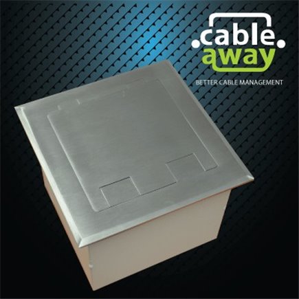 Floor Outlet Box 2 Power Stainless Steel Flush 145 Series
