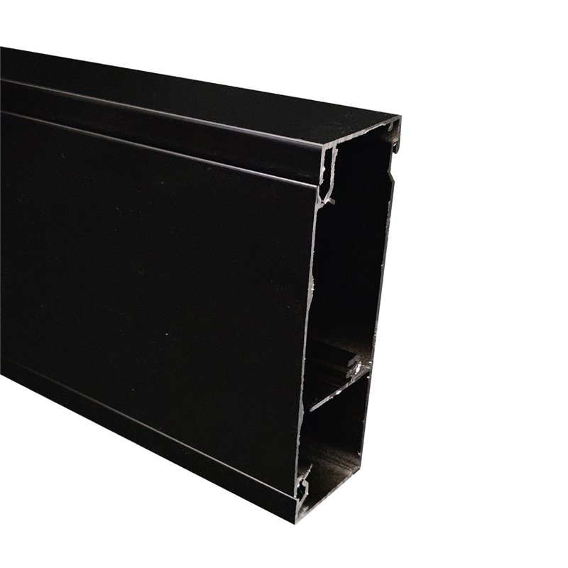 50 X 150mm X 2.4m 2 CHANNEL SKIRTING DUCT (SATIN BLACK) 