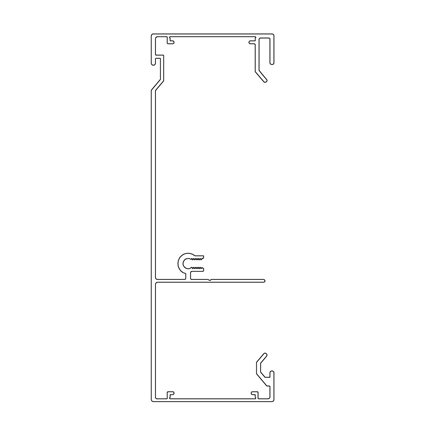 50 X 150mm X 2.4m 2 CHANNEL SKIRTING DUCT (Natural Anodised) DUCT BODY ONLY