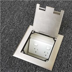 Floor Outlet Box 1 Standard GPO Stainless Steel Flush 145 Series
