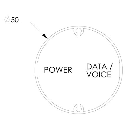 SERVICE POLE 50DIA x 6m 1 DIV ANODISED
