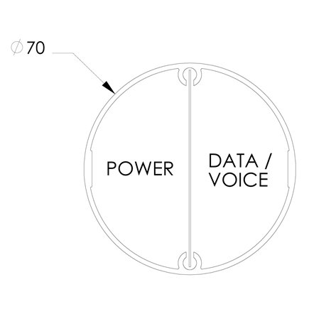 SERVICE POLE 70DIA x 6m 2 DIV SATIN BLACK