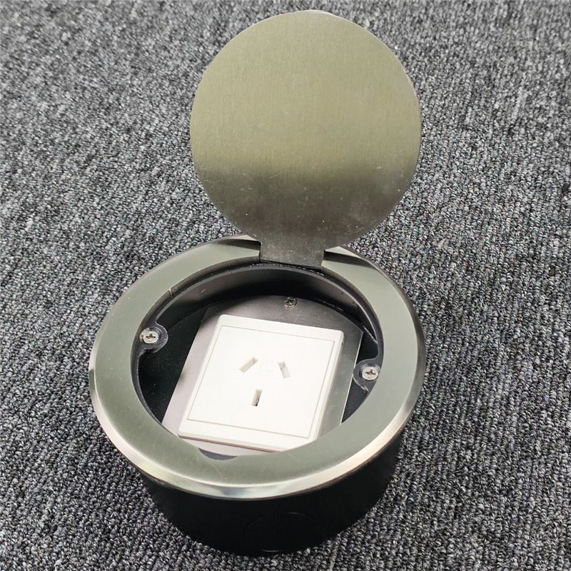 Round Floor Outlet Box 1 45 Series GPO Stainless Steel  Flush 