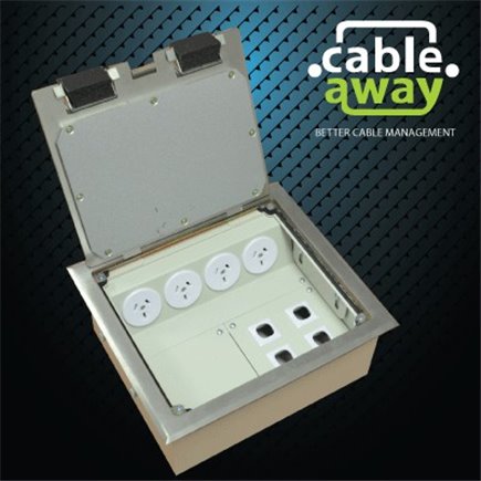 4 Power Stainless Steel Recessed Lid  Floor Outlet Box