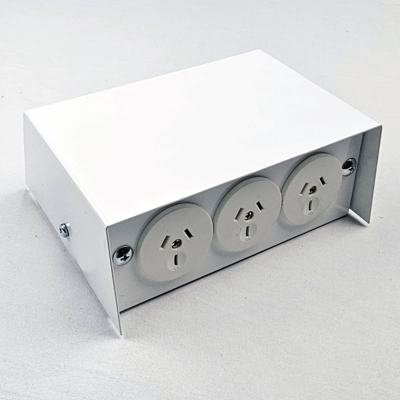 Pedestal Floor Box with 2 Standard Outlet Provisions, Pearl White.