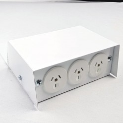 Pedestal Floor Box with 2 Standard Outlet Provisions, Pearl White.