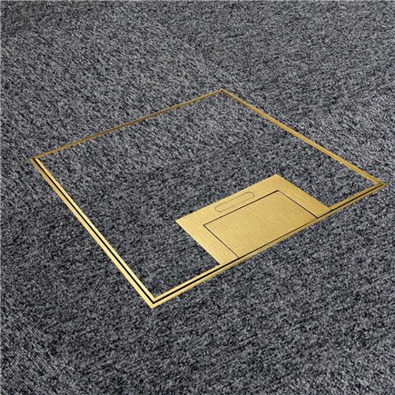 Floor Outlet Box 2 Power 3 Data 19mm Brass Recessed Lid 145 Series