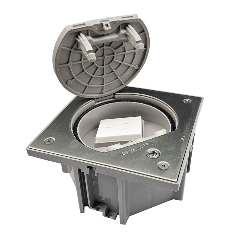 IP Rated Outlet Box Stainless Steel 10amp Auto Switched Outlet (ALLEN KEY LOCKABLE)