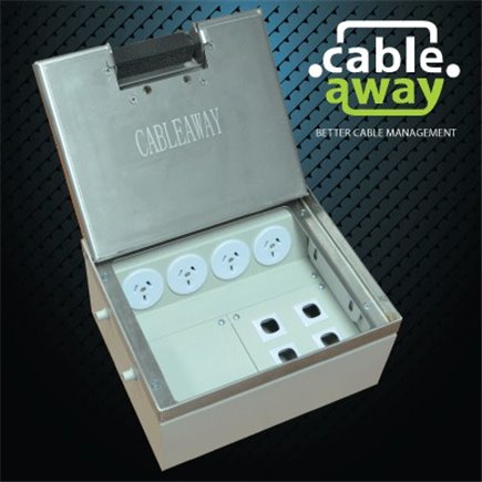 4 Power 4 Data Stainless Steel 19mm Recessed Lid  Floor Outlet Box