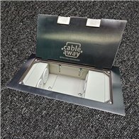Floor Outlet Box 2 x 10amp Auto Swiched Outlets 3 x Data Provisions - Stainless Steel Flush Square Edge 245 Series (Shallow)