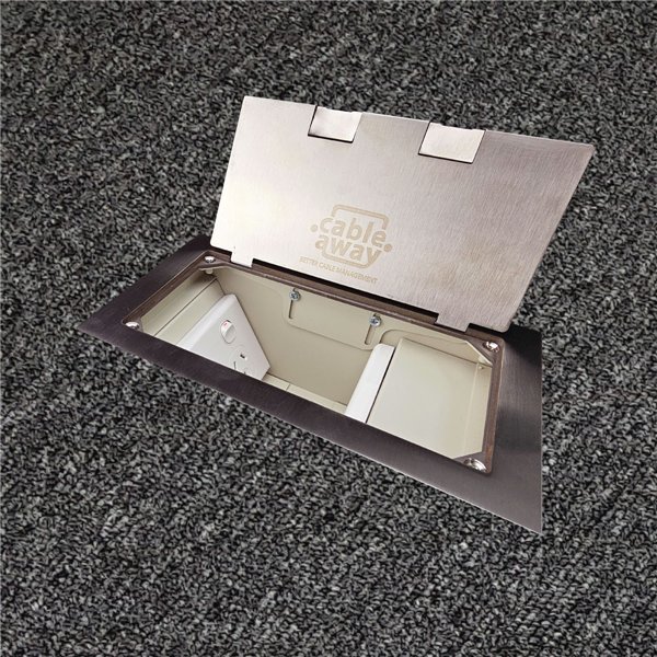 Floor Outlet Box 2 Standard Outlet Provisions Stainless Steel Flush (Square Edge) 245 Series