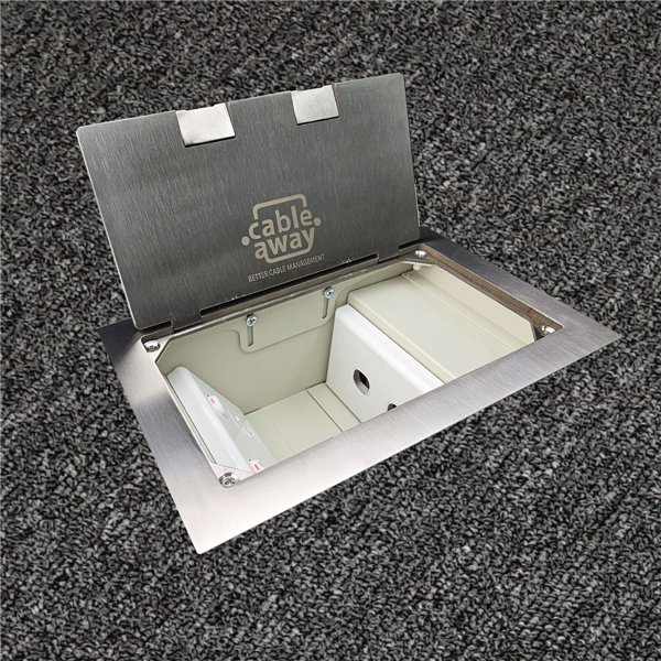 Floor Outlet Box 2 Standard Outlet Provisions Stainless Steel Flush (Square Edge) 245 Series