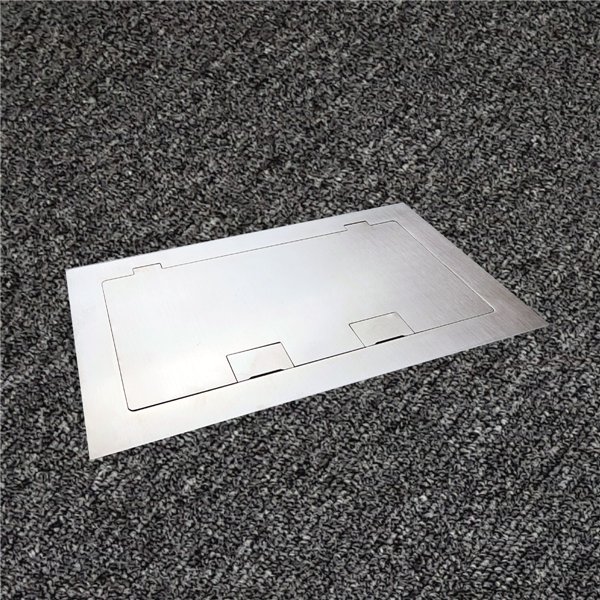 Floor Outlet Box 2 Standard Outlet Provisions Stainless Steel Flush (Square Edge) 245 Series
