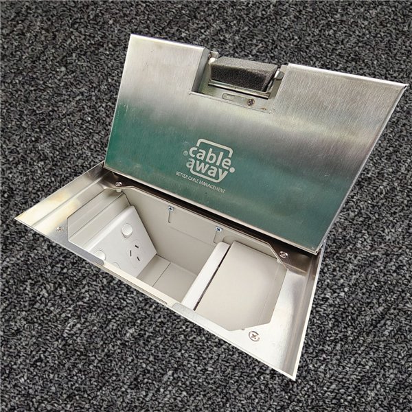 Floor Outlet Box 2 Standard Outlet Provisions Stainless Steel 19mm Ressessed Lid 245 Series