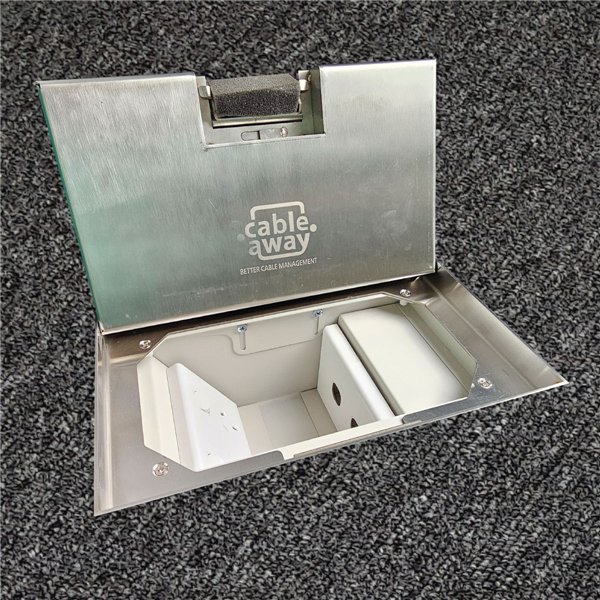 Floor Outlet Box 2 Standard Outlet Provisions Stainless Steel 19mm Ressessed Lid 245 Series