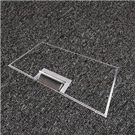 Floor Outlet Box 2 x 10amp Auto Swiched Outlets 3 x Data Provisions - Stainless Steel Ressessed (19mm) 245 Series (Shallow)