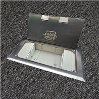 Floor Outlet Box 4 x 10amp Auto Swiched Outlets - Stainless Steel Flush Lid 245 Series (Shallow)