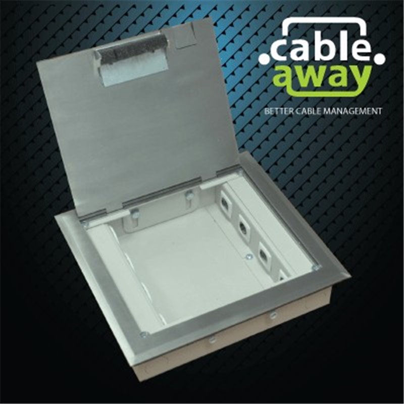 4 Power 4 Data Shallow Stainless Steel Flush Floor Outlet Box