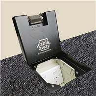 Floor Outlet Box 1 Standard GPO Stainless Steel Black 19mm Ressessed Lid 145 Series