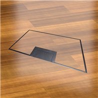 Floor Outlet Box 4 x 10amp Auto Swiched Outlets - Stainless Steel Black Ressessed (19mm) Lid 245 Series (Shallow)