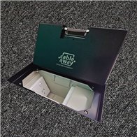 Floor Outlet Box 2 x Standard Outlets- Stainless Steel Black Ressessed (19mm) Lid 245 Series (Shallow)