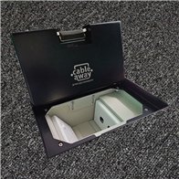 Floor Outlet Box 2 x Standard Outlets- Stainless Steel Black Ressessed (19mm) Lid 245 Series (Shallow)