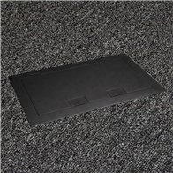 Floor Outlet Box 2 x Standard Outlets- Stainless Steel Black Flush Lid 245 Series (Shallow)