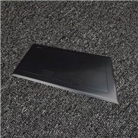 Floor Outlet Box 2 x 10amp Auto Swiched Outlets 3 x Data - Stainless Steel Black Flush Lid 245 Series (Shallow)