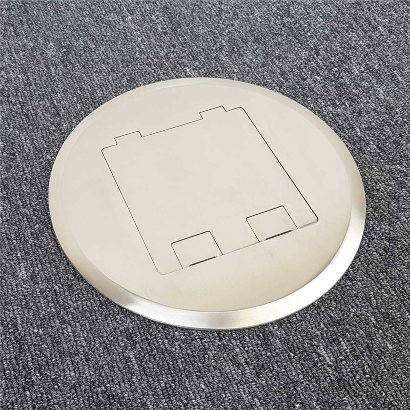 Floor Outlet Box 2 Power Stainless Steel Round Flush 145 Series
