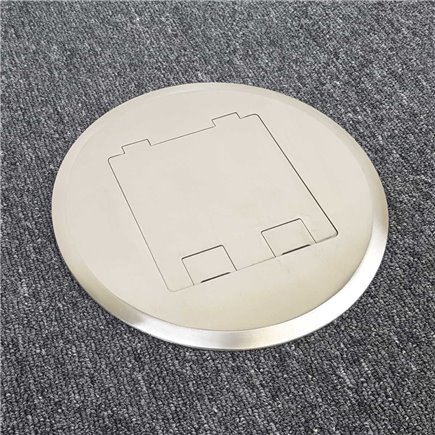 Floor Outlet Box 2 Power Stainless Steel Round Flush 145 Series