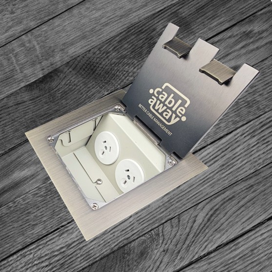 Floor Box 2 auto-switched outlets - Antique Copper Lid