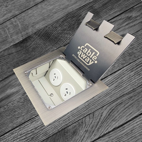 Floor Box 2 auto-switched outlets - Antique Copper Lid