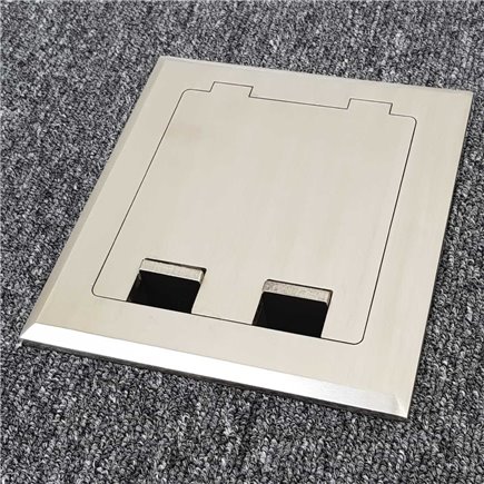 Floor Outlet Box 1 Standard GPO ( 2 x USB charge) Stainless Steel Flush lid 145 Series