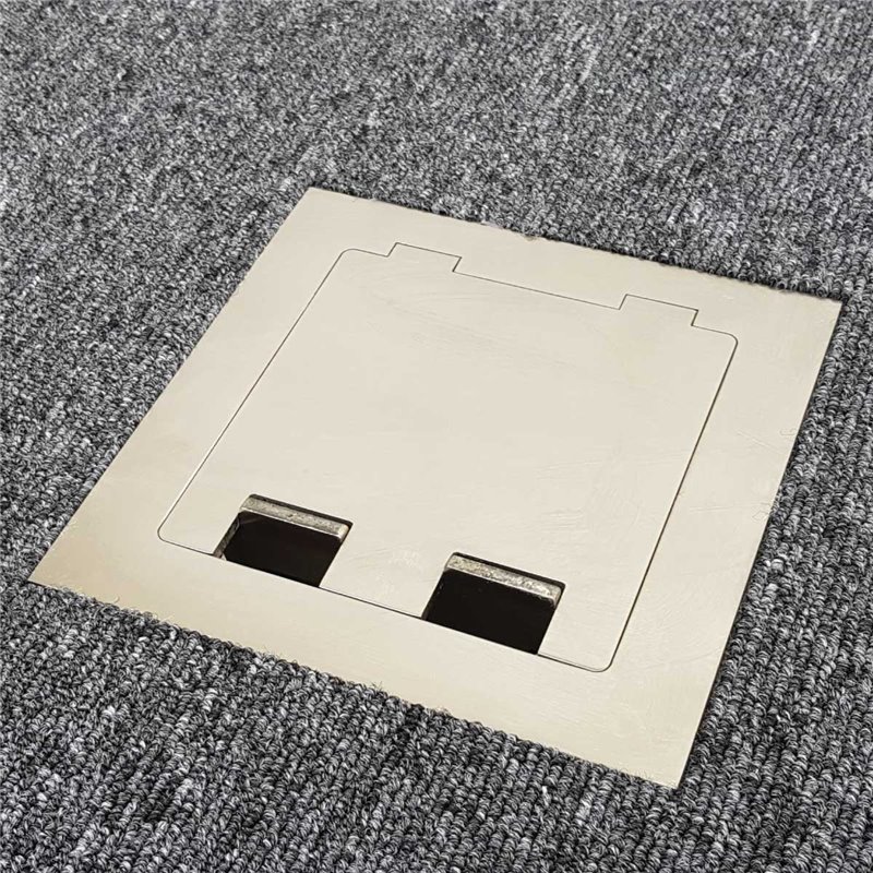 Floor Outlet Box 1 Standard GPO Stainless Steel Flush Square Edge  145 Series