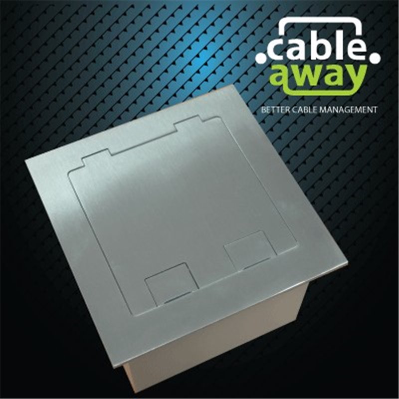 Floor Outlet Box 1 Standard GPO Stainless Steel Flush Square Edge  145 Series