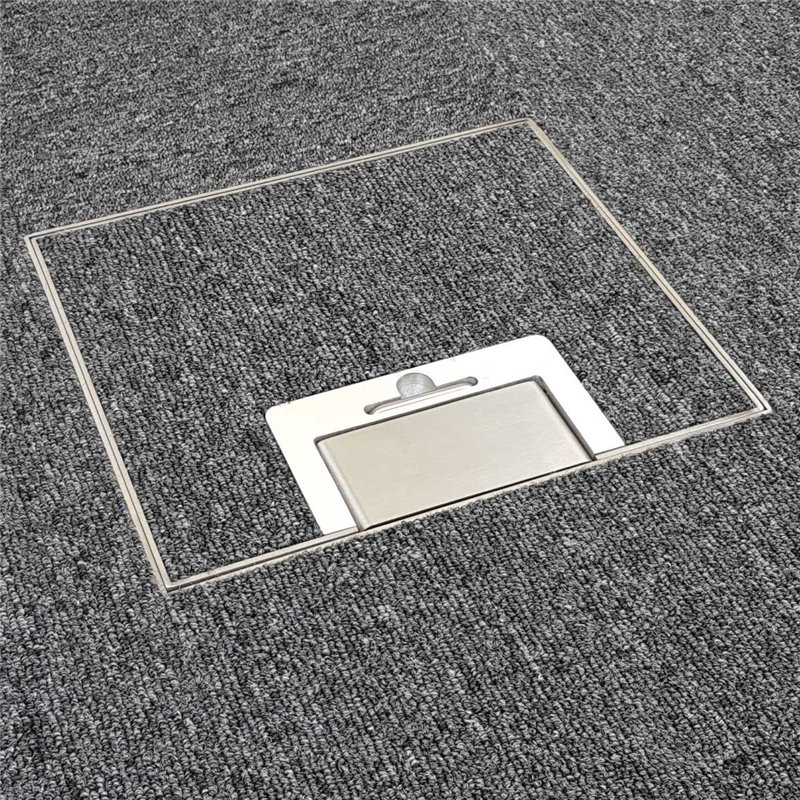 2 Power 4 Data Shallow Stainless Steel 19mm Recessed lid Floor Outlet Box