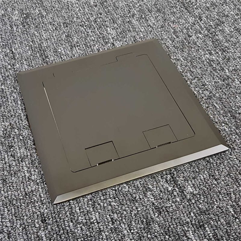 Floor Outlet Box 1 Standard GPO Stainless Steel Black Flush 145 Series