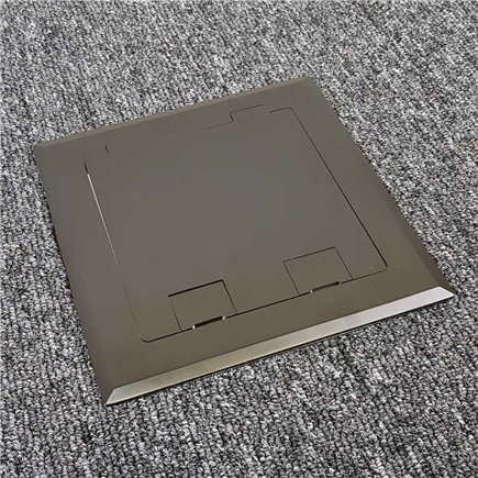 Floor Outlet Box 1 Standard GPO Stainless Steel Black Flush 145 Series