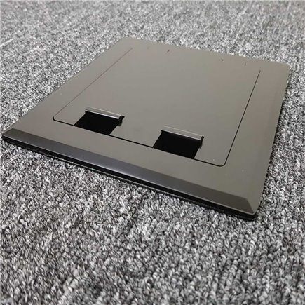 Floor Outlet Box 1 Standard GPO Stainless Steel Black Flush 145 Series