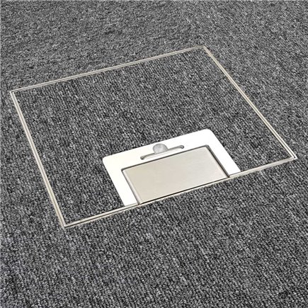 4 Power Shallow Stainless Steel 14mm Recesses Floor Outlet Box