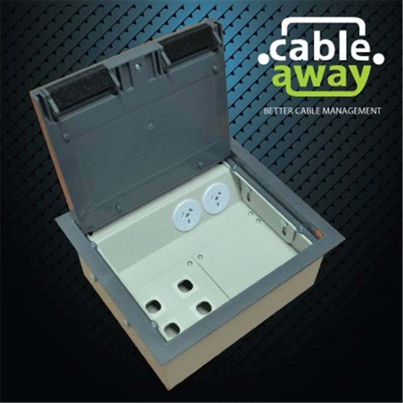 2 Power Plastic Lid Floor Outlet Box
