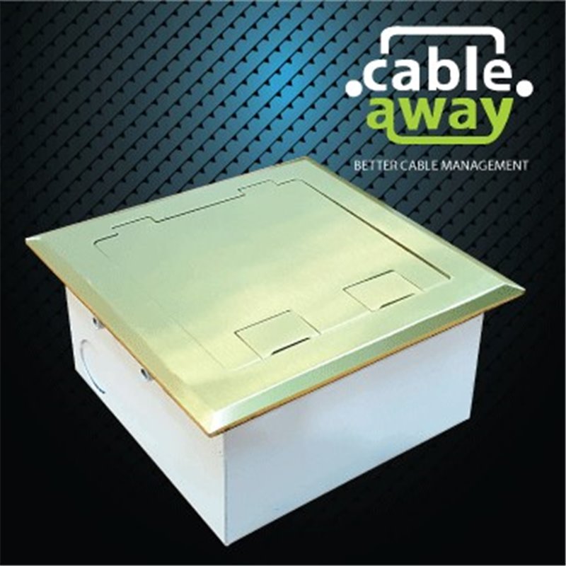 Shallow Floor Outlet Box 2 Power Brass Flush 145 Series